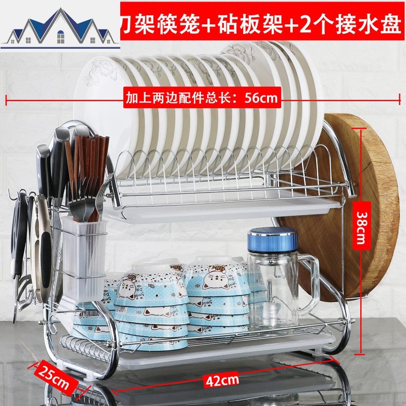 三层放碗架家用沥水架置物架厨房抽屉式晾碗碟碗盘碗筷收纳盒用品 三维工匠高清大图