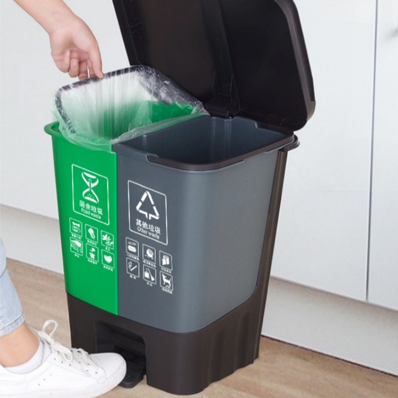 攸形双桶垃圾桶高清大图