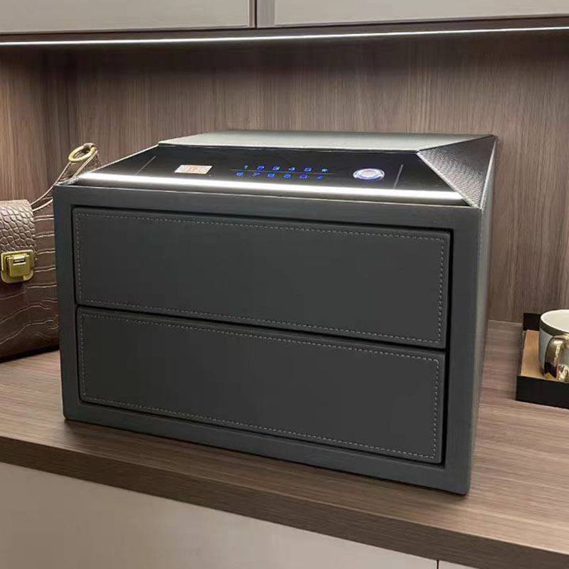 指纹蓝牙保险柜家用小型抽屉式保险箱防盗双层全钢珠宝首饰盒 双层指纹+WIFI 颜色可选高清大图
