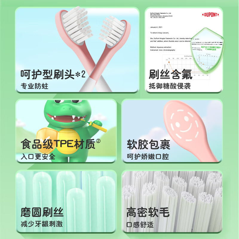 美的(Midea)YE1儿童电动牙刷 声波震动 90天续航 学生/生日礼物 三种模式 智能定时宝宝高密软毛小孩专用高清大图