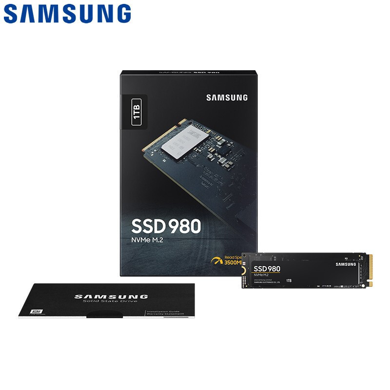 三星(SAMSUNG) 980 1000GB SSD固态硬盘 M.2接口2280 (NVMe协议PCIe 3.0 x4) (MZ-V8V1T0BW)1TB 读速高达3500MB/s