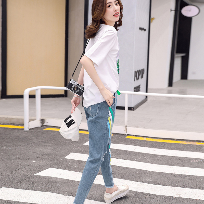 2018新款女装蘑菇街夏装个性套装时尚潮流民族风文艺蹦迪两件套