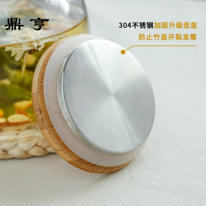 鼎亨水果茶壶套装家用下午茶透明花茶杯简约日式耐热玻璃花茶茶具