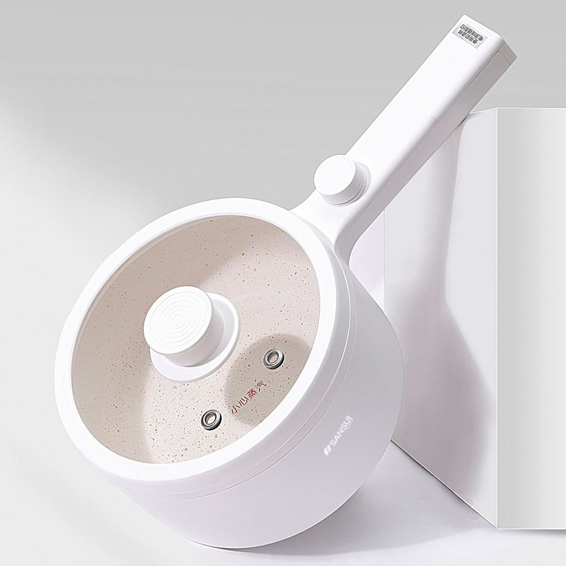 山水(SANSUI) 电煮锅 多功能电炒锅一体单人小火锅一人食宿舍煮面神器1.5升机械标准款 AJL-A1501