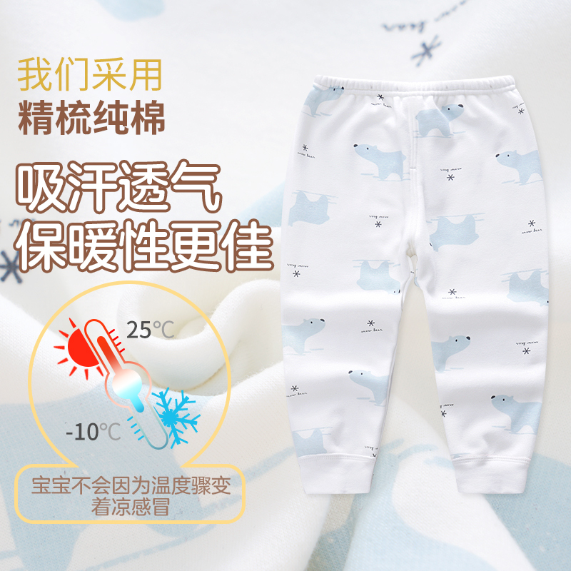 小素材宝宝保暖裤绒裤秋裤保暖男童婴幼儿绒裤加厚加绒1儿童婴儿3开档岁