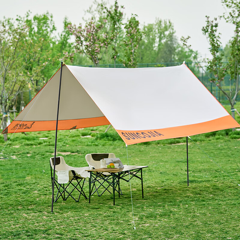 尚烤佳(Suncojia)户外公园 露营双层防晒防雨天幕免搭速开自动帐篷天幕(云影橙光)高清大图