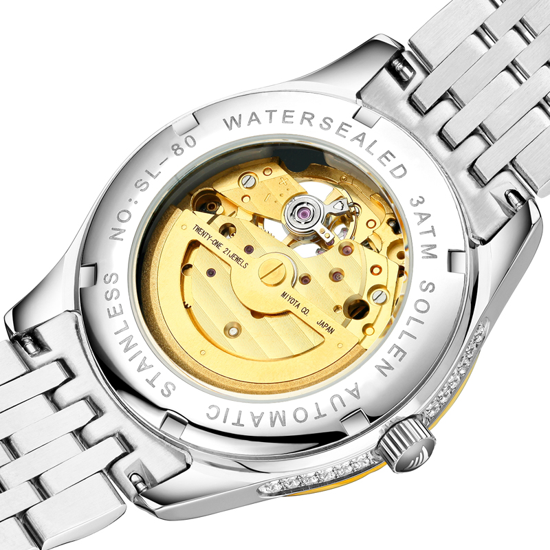 梭伦(SOLLEN)新款手表正品自动机械表男表陀飞轮夜光时尚休闲正装钢带防水男士手表SL-9006高清大图