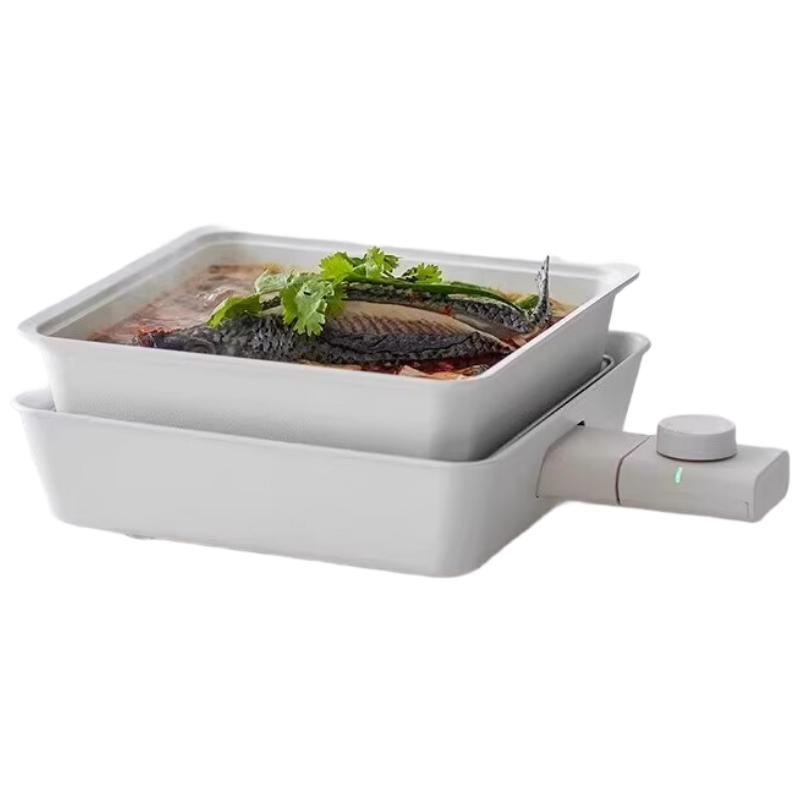 歐萊克 OLK-02-05(2.8L多功能料理锅 深煮锅LLG00201) 电火锅 多功能分体式电炒锅小电煮锅蒸煮炒煎