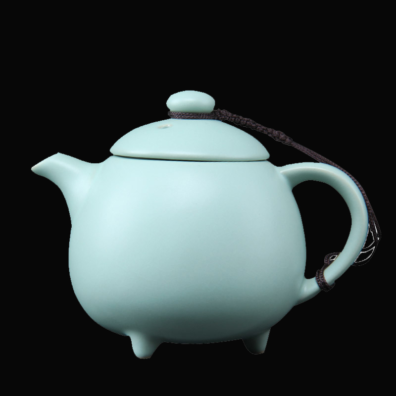 唐宏坊 汝窑茶壶陶瓷汝窑茶具小茶壶开片汝瓷功夫茶具红茶泡茶壶单壶款式二