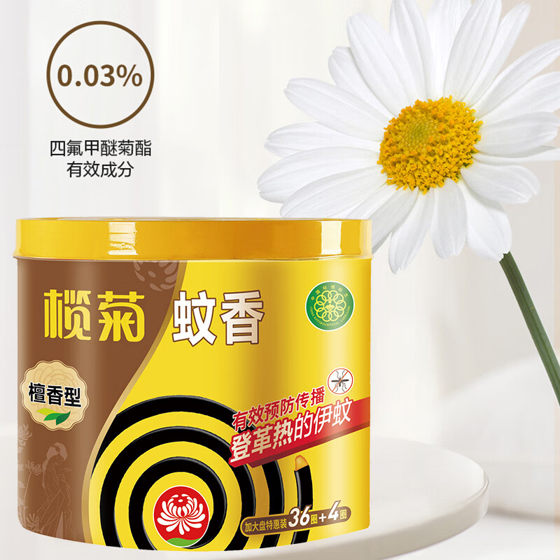 榄菊 榄菊加大盘檀香型(塑料盖)纸筒蚊香36+4圈/盒高清大图