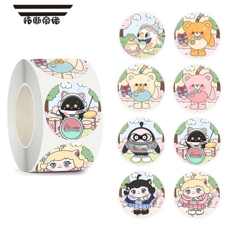 拓斯帝诺蛋仔派对贴纸儿童卡通玩具手帐玩具装饰圆形贴画不干胶手机