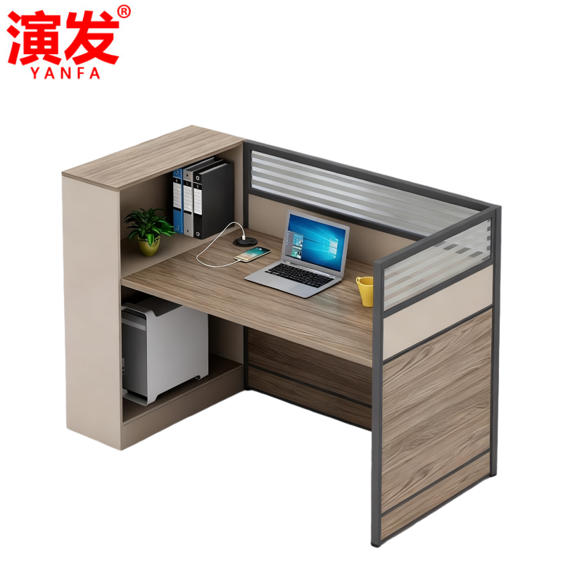 演发办公桌4.5米6人位张高清大图