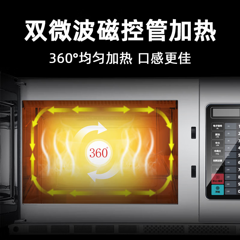 美的(Midea)微波炉商用17L大容量 大功率快捷加热一键解冻 EMC17G4V-SS高清大图