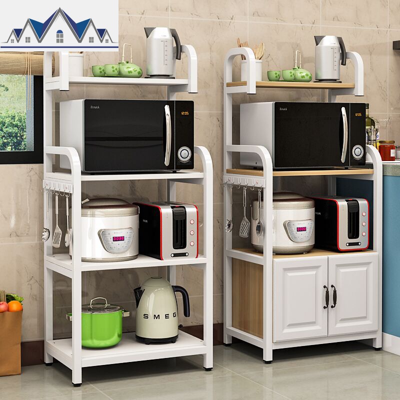 厨房置物架4层落地烤箱柜家用微波炉架多层橱柜储物架收纳调料架 三维工匠高清大图
