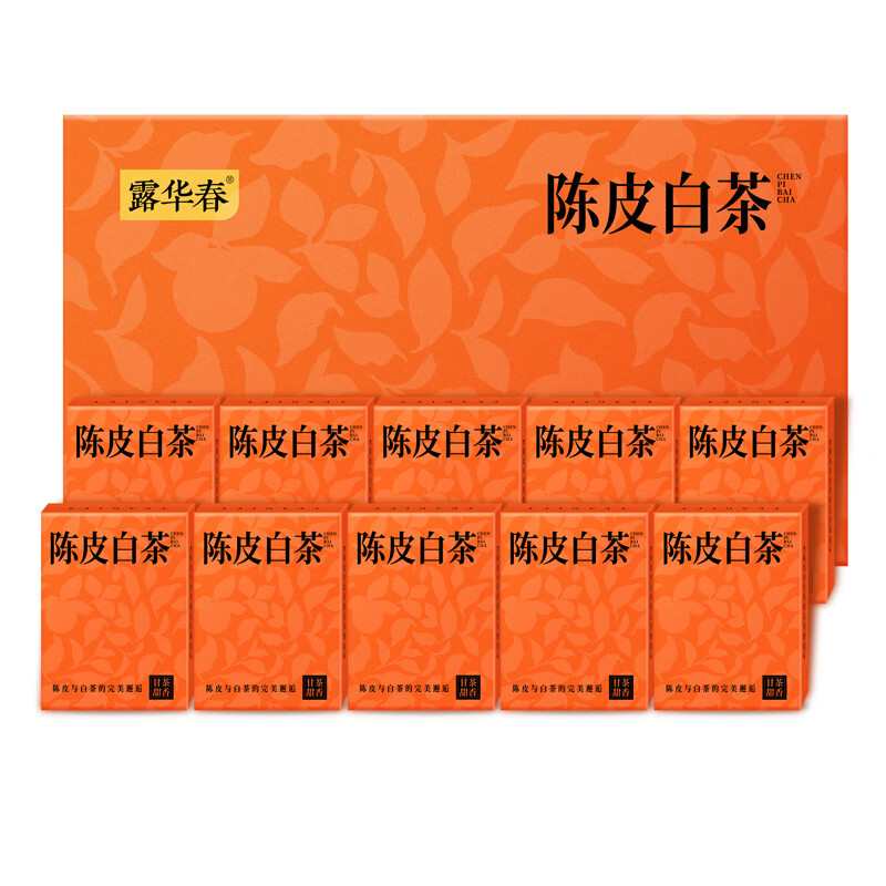 露华春茶叶礼盒 送长辈客户送礼 陈皮白茶 +老白茶方片壶高清大图