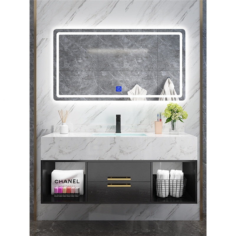 北欧大理石浴室柜组合简约卫生间洗漱台藤印象洗手盆柜岩板洗脸台卫浴