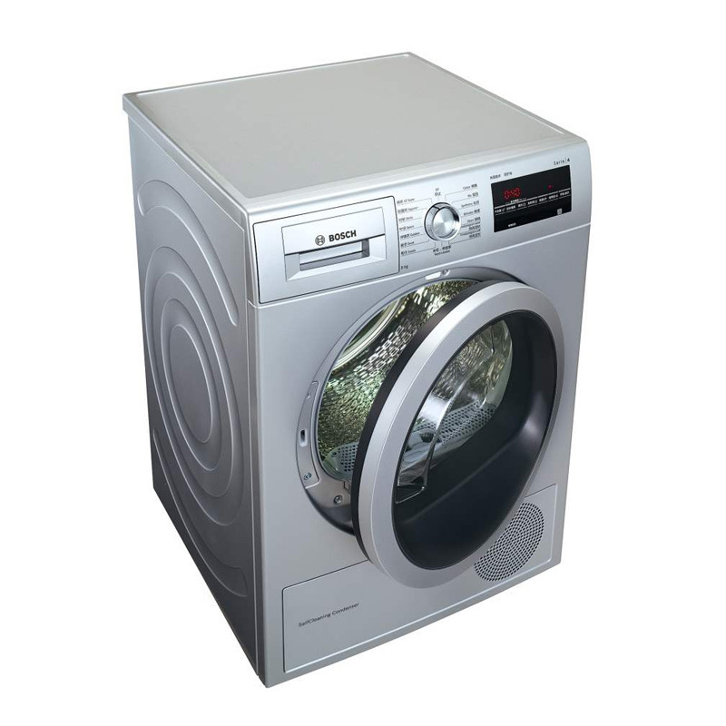博世(BOSCH) 9公斤大容量干衣机 热泵烘干 快烘40分钟 冷媒 家用烘干机 WTW875681W