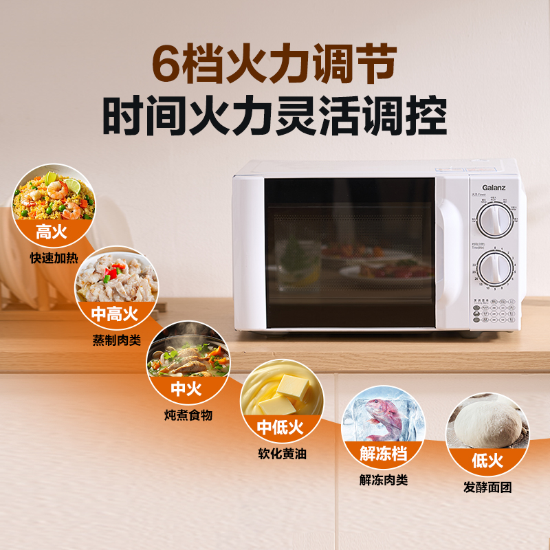 格兰仕(Galanz)微波炉 变频一级能效家用微波炉 多档火力独立解冻档 经典转盘设计旋钮简易操作D4(W0)高清大图