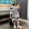 绿彩虹光男童套装2023新款速干运动夏装男孩薄款背心短裤潮儿童篮球服夏季