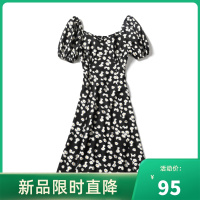 [LT新款]拉夏贝尔碎花连衣裙女夏装新款韩版小雏菊复古收腰裙子