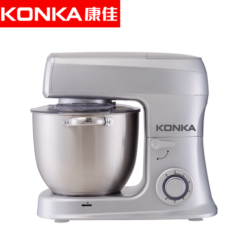 康佳(KONKA)KM-905厨师机家用全自动多功能和面机揉面机搅拌机打蛋器料理机打奶油机电子式旋钮式 闪亮银三合一