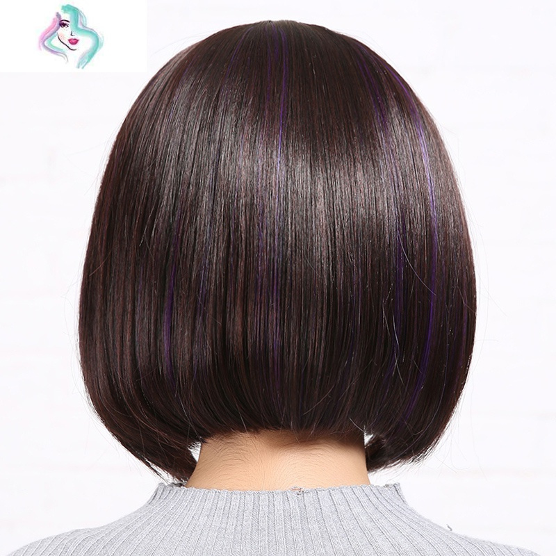 真发波波头内扣女短发bobo头韩国修脸蓬松挑假发套