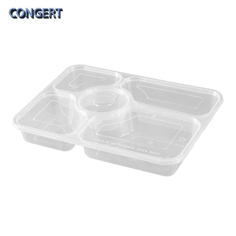 CONGERT 一次性餐盒 直角五格1250ml 箱