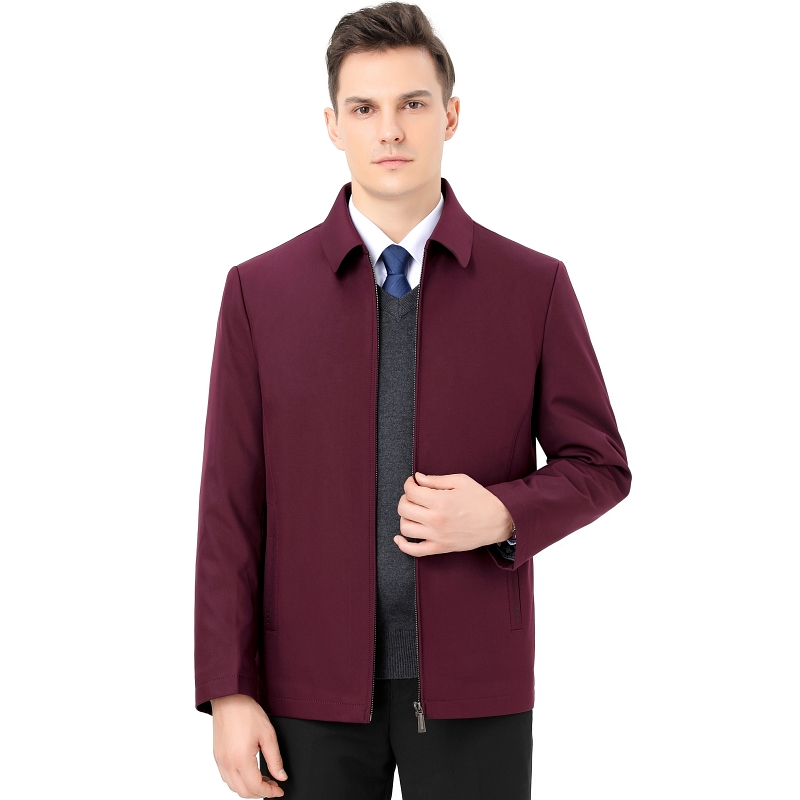 【可拆卸内胆 领导干部两用外套】新款羽绒棉服男士可脱卸内胆冬装加厚羽绒活里活面外套中老年爸爸装加厚保暖外套中年爸爸装 2135酒红 L175