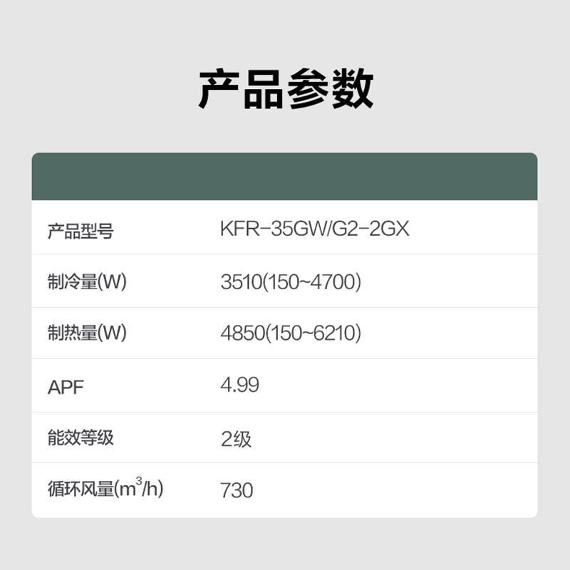美的(Midea) KFR-35GW/G2-2GX 新能效 1.5匹智能变频冷暖 空调挂机 二级能效(仅安徽区域销售)