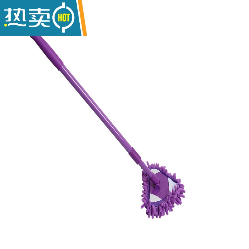 敬平可伸缩雪尼尔玻璃窗擦窗器工具玻璃清洁器墙壁瓷砖天花板清洁拖把 紫色 共配2块拖布 送1个布共3个拖布擦玻璃擦玻璃器高清大图