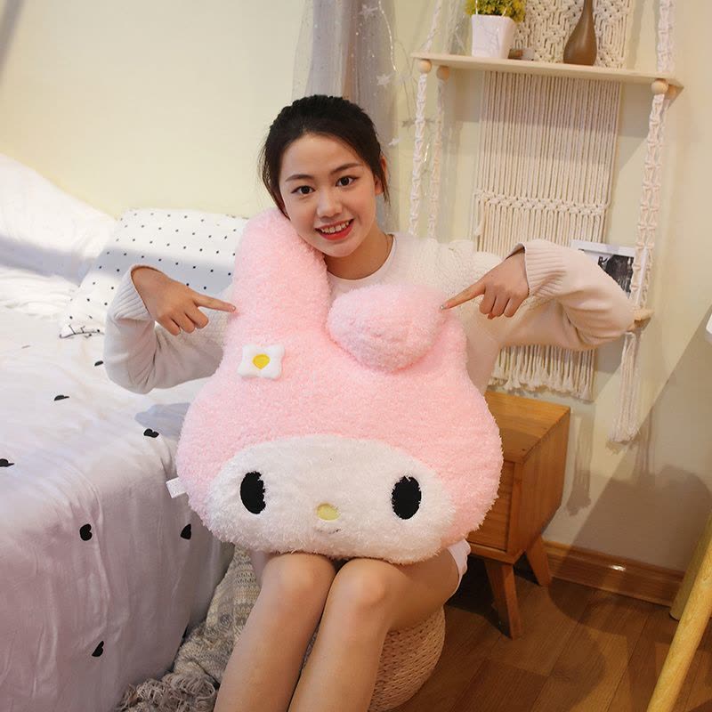 库洛米抱枕小恶魔玩偶床上大靠垫三丽鸥公仔闺蜜女生睡觉生日图片