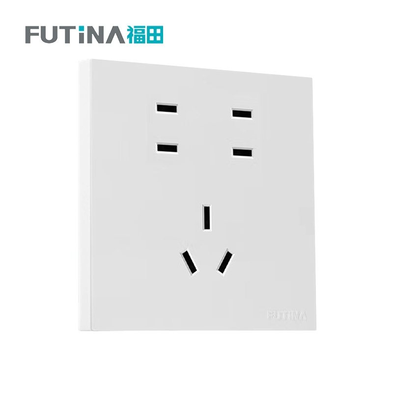福田 插座 大面板家用墙壁插座面板 7孔10A 单位:个高清大图