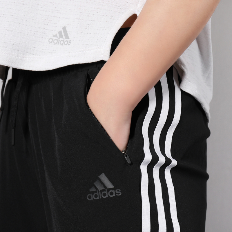 阿迪达斯 (adidas)女裤运动裤新款跑步针织透气休闲裤修身束脚卫裤长裤 DY8696 ZP