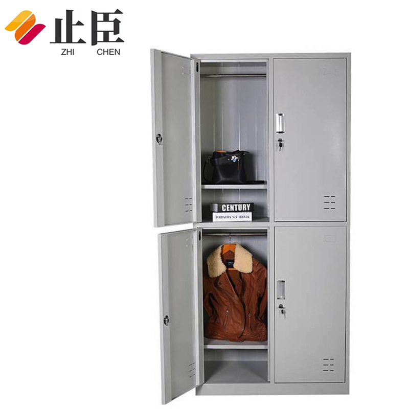 止臣 衣柜 办公家具钢制更衣柜加厚员工更衣柜铁皮储物柜宿舍换衣柜存放柜 四门