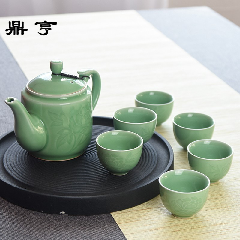 鼎亨家用大茶壶陶瓷茶具凉水壶套装单壶过滤壶耐高温花茶壶