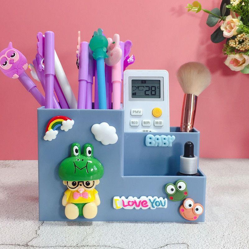 创意时尚可爱笔筒卡通儿童学生文具收纳盒ins大容量办公桌面