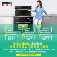 欧尼尔(OUNIER)LX9-BZK 侧吸式一体灶环保灶变频电机自动清洗油烟机燃气灶电蒸烤箱 天然气集成灶
