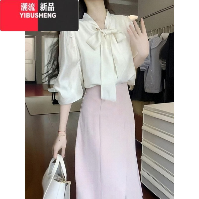 YIBUSHENG春季女装2024茶系穿搭一整套时尚小香风气质成熟御姐套装连衣裙子