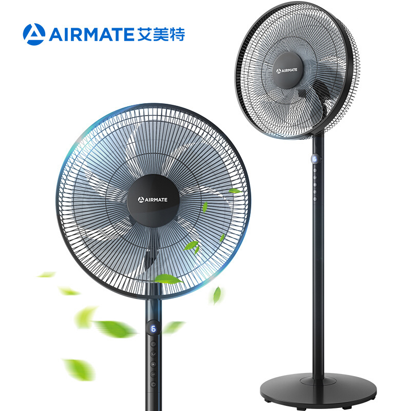 艾美特 (Airmate) 电风扇 CS35-R17 七叶遥控大风量落地扇预约定时立式风扇家用节能宿舍摇头办公室风扇黑色