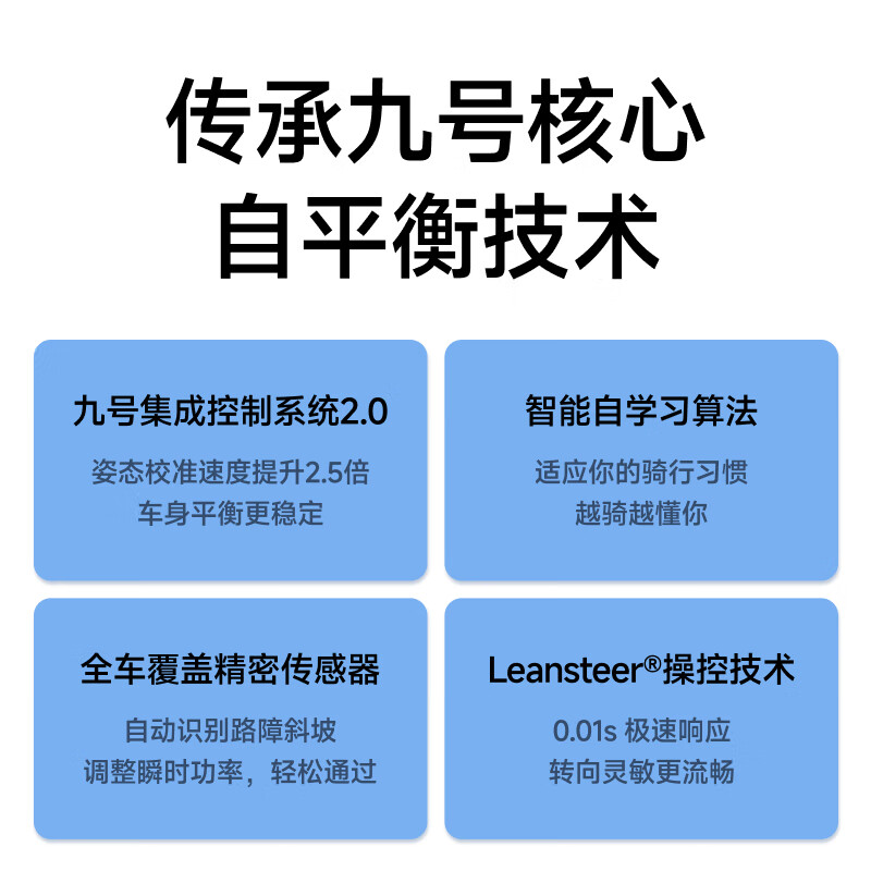 九号Ninebot电动平衡车L8智能腿控体感8-12-15岁以上儿童礼物代步车 L8 白色高清大图