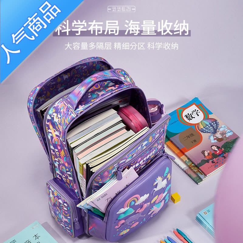封后KK树儿童书包女生小学生一二三到六年级双肩包男孩减负护脊超轻便书包学生图片