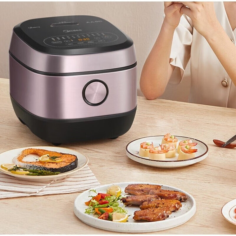 美的 MB-HS5076 电饭煲家用IH立体加热5L智能预约定时热水快饭大屏触碰面板蒸煮米饭锅 (单位:台)高清大图