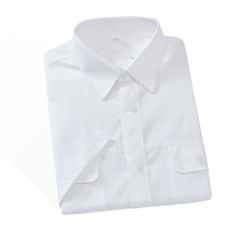 健訫奕天白色工作服衬衫制服工装衬衣 短袖TH886件