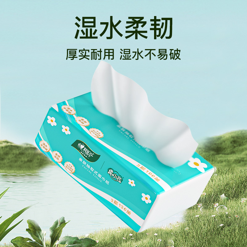 心相印RL-DT130柔小芸向阳水仙130抽S码三层塑装面巾纸6包*1提高清大图