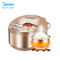 美的(Midea)WRD5031A电饭煲 5L大容量 金属拉丝机身 智能预约 多功能家用电饭煲 黄晶内胆 底部加热