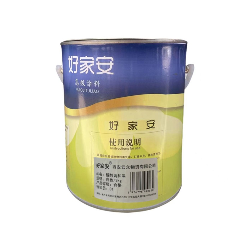 好家安 油漆醇酸漆 白色/3kg 桶高清大图