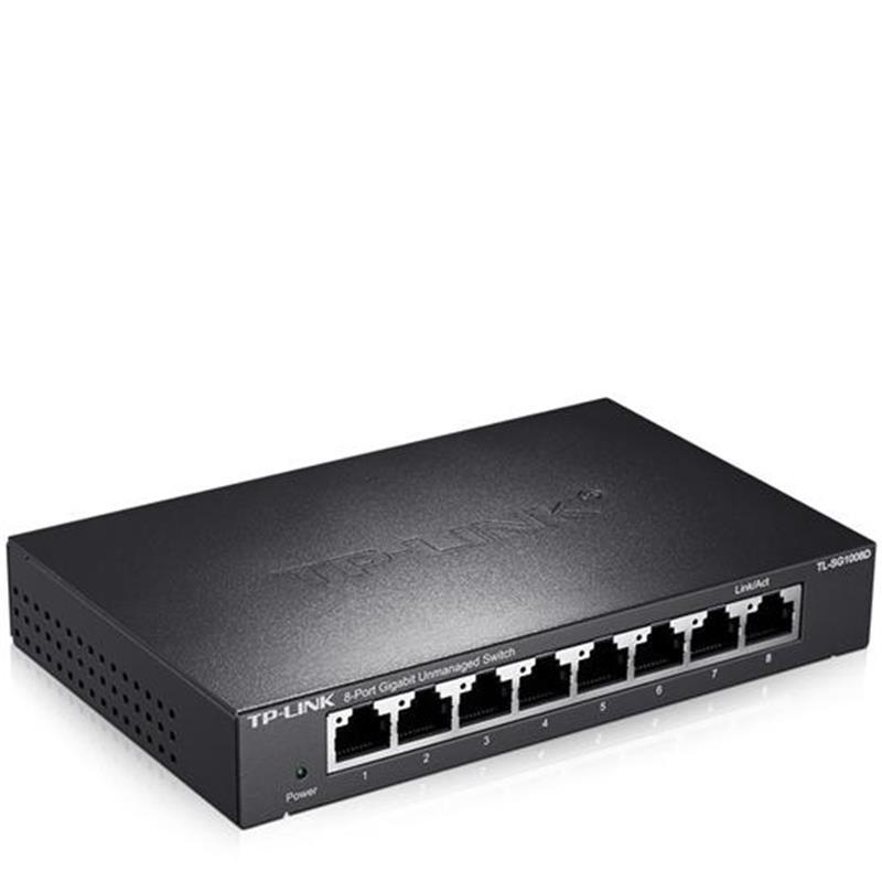 TP-LINK TL-SG1008D 8口千兆交换机 钢壳高速1000M网络监控交换机