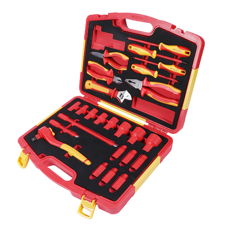 高松takama VDE双色绝缘耐压12.5系列1/2方棘轮套筒工具套装25件套v802025/1套