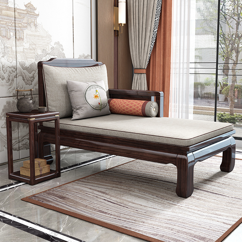 新中式实木紫金檀木贵妃椅太妃椅沙发客厅躺椅单独贵妃榻美人榻