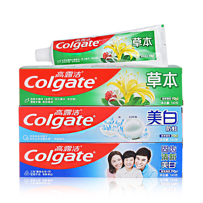 高露洁牙膏护龈固齿清新口气成人家庭装牙周家用品牌 --【美白防蛀】*1支